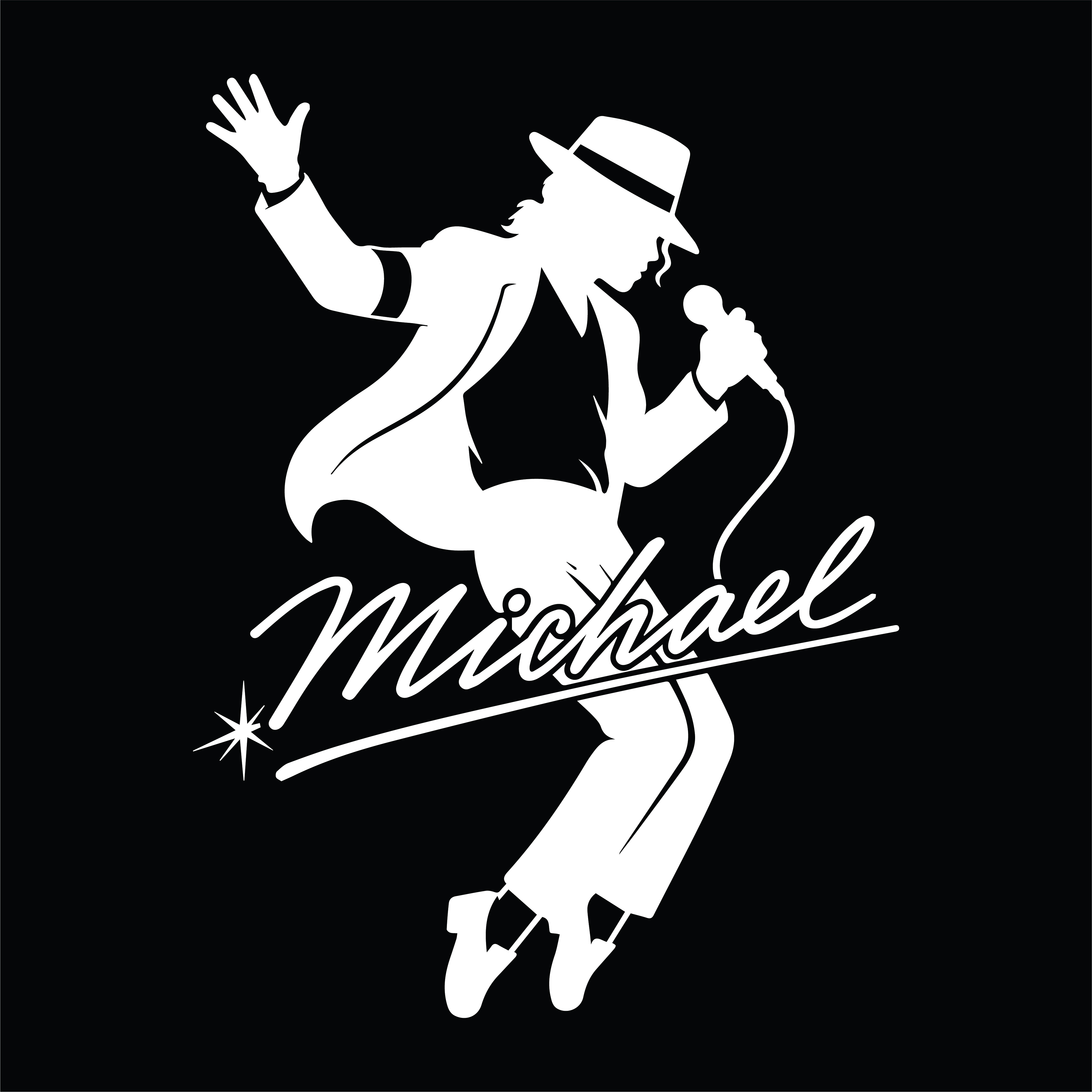 Michael Singer SVG Bundle | Pop Star Silhouette SVG PNG | Music Legend svg | Cricut Silhouette Cut File | 2 in 1 Black White Design