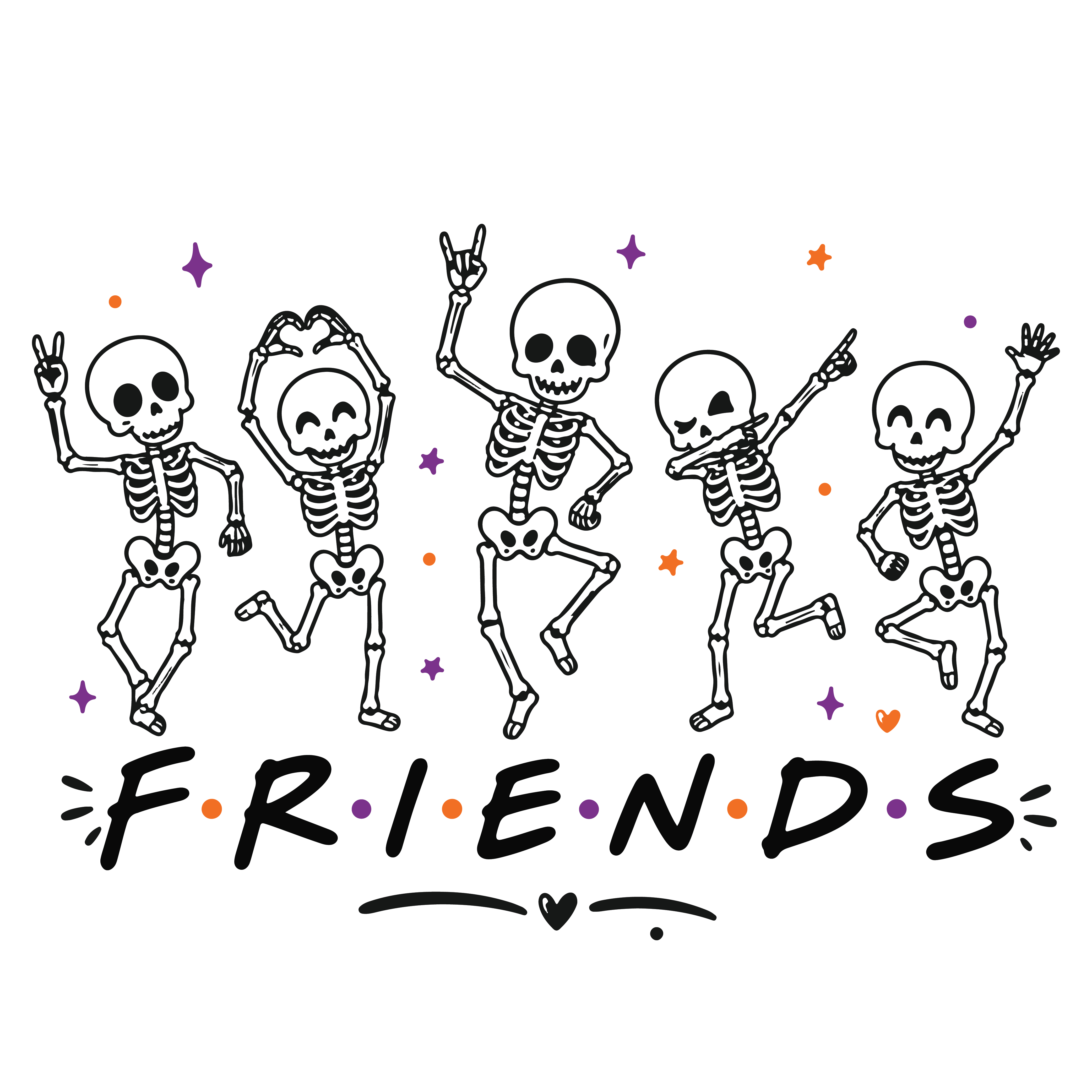 Friends Skeleton Squad SVG PNG Halloween