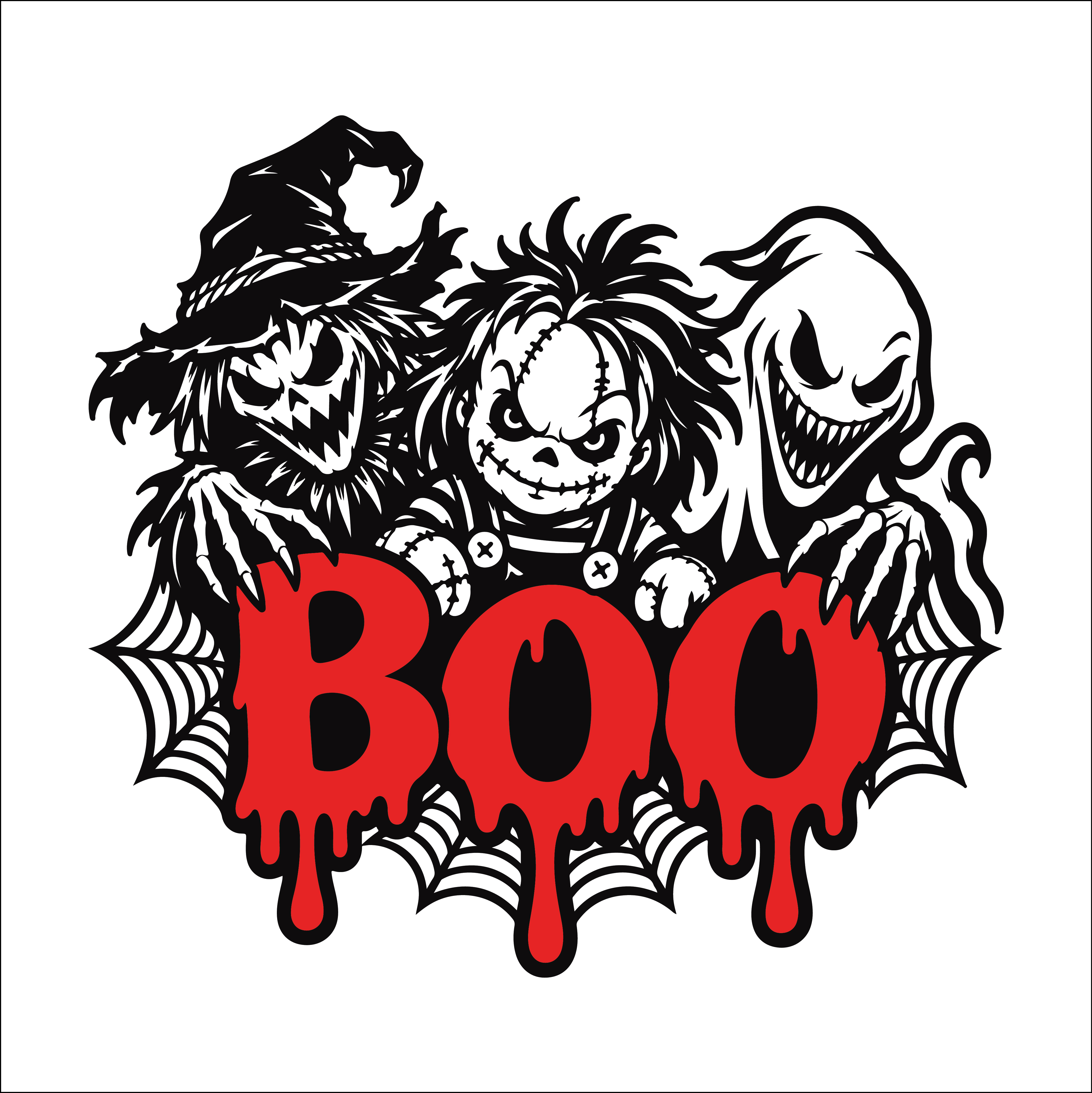 Boo Dripping Horror Trio SVG PNG