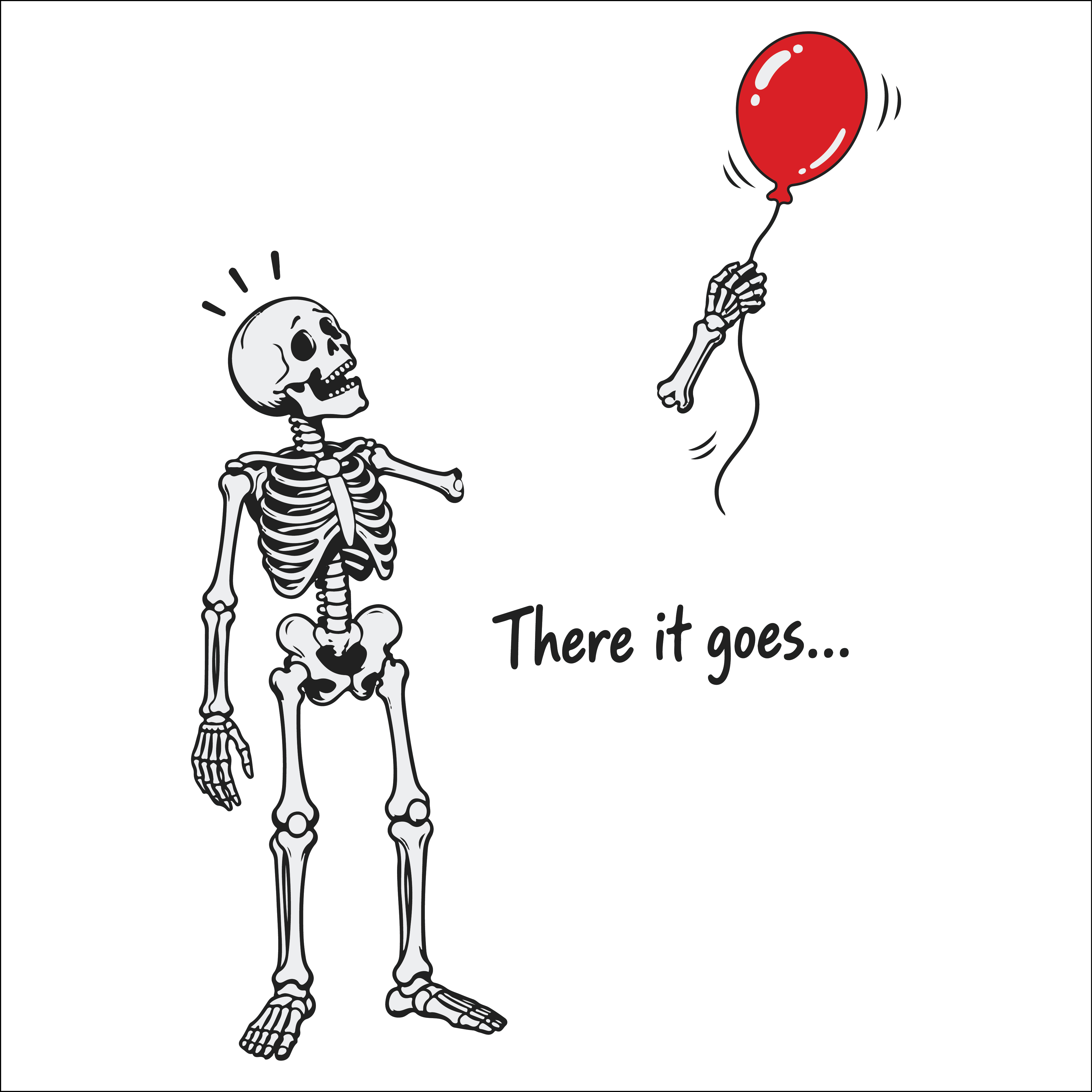 Skeleton Losing His Arm Balloon SVG PNG
